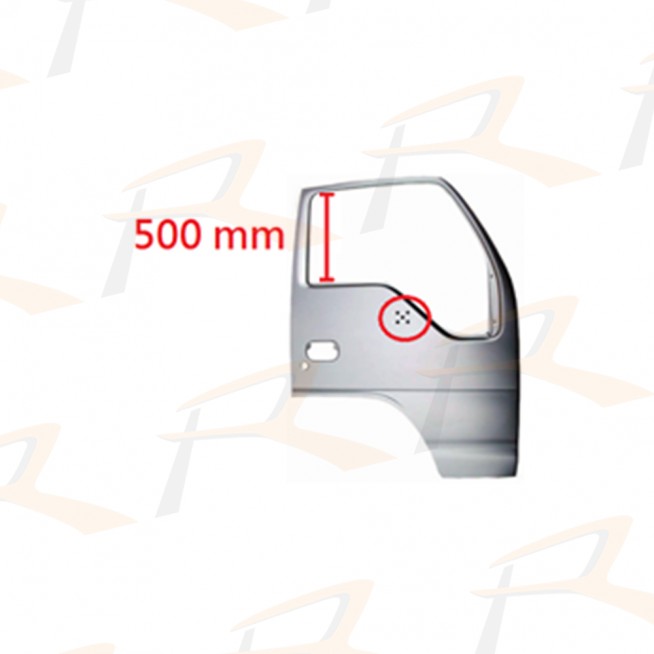 IZ07-0603-01 DOOR SHELL, W/5 MIRROR ARM HOLES, RH