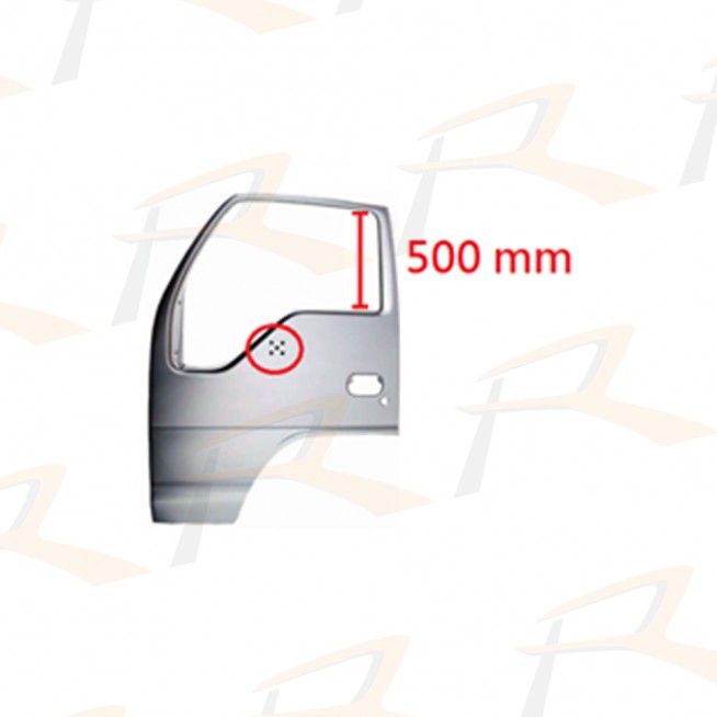 IZ07-06A3-02 DOOR SKIN, W/5 MIRROR ARM HOLES, LH